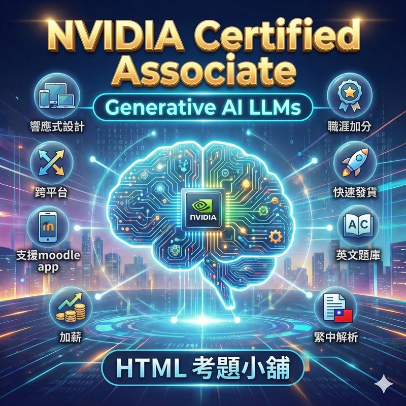 NVIDIA Certified Associate – Generative AI LLMs (NCA-GENL) 國際認證、NVIDIA-Certified Associate Generative AI Multimodal (NCA-GENM) 國際認證、NVIDIA-Certified Associate AI Infrastructure and Operations (NCA-AIIO) 國際認證、NVIDIA-Certified Professional: Agentic AI (NCP-AAI) 國際認證、NVIDIA-Certified Professional: AI Networking (NCP-AIN) 國際認證、NVIDIA-Certified Professional: AI Operations (NCP-AIO) 國際認證、ISC2 Systems Security Certified Practitioner (SSCP) 國際資安認證、TQC 資訊科技認證 Python 專業級、Cisco Certified Network Associate (CCNA 200-301) 國際網路認證 數位教材