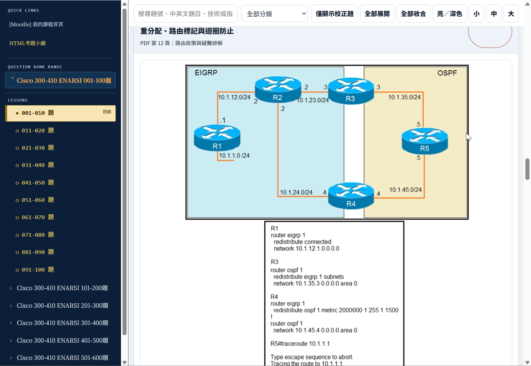 雙向重分配與路由標記迴圈防止拓樸