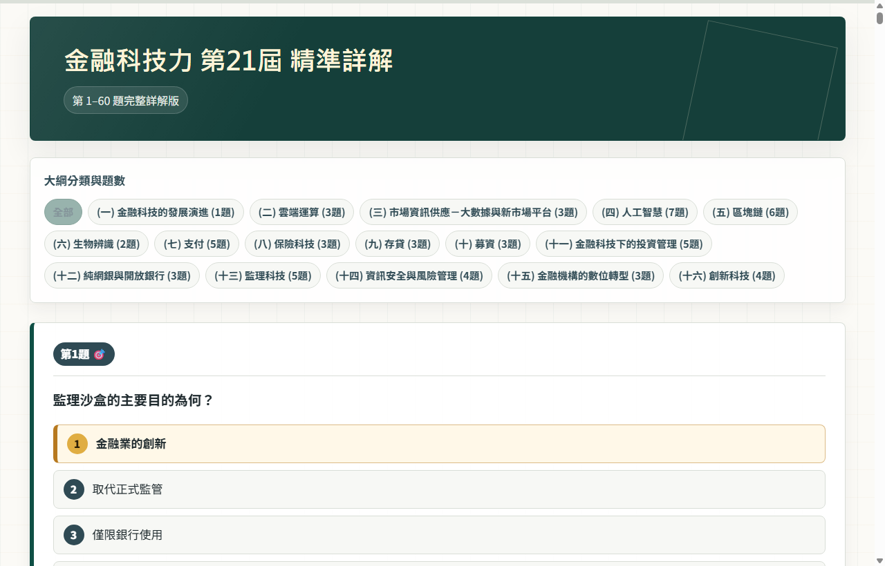 金融科技力 16 大分類篩選藥丸列