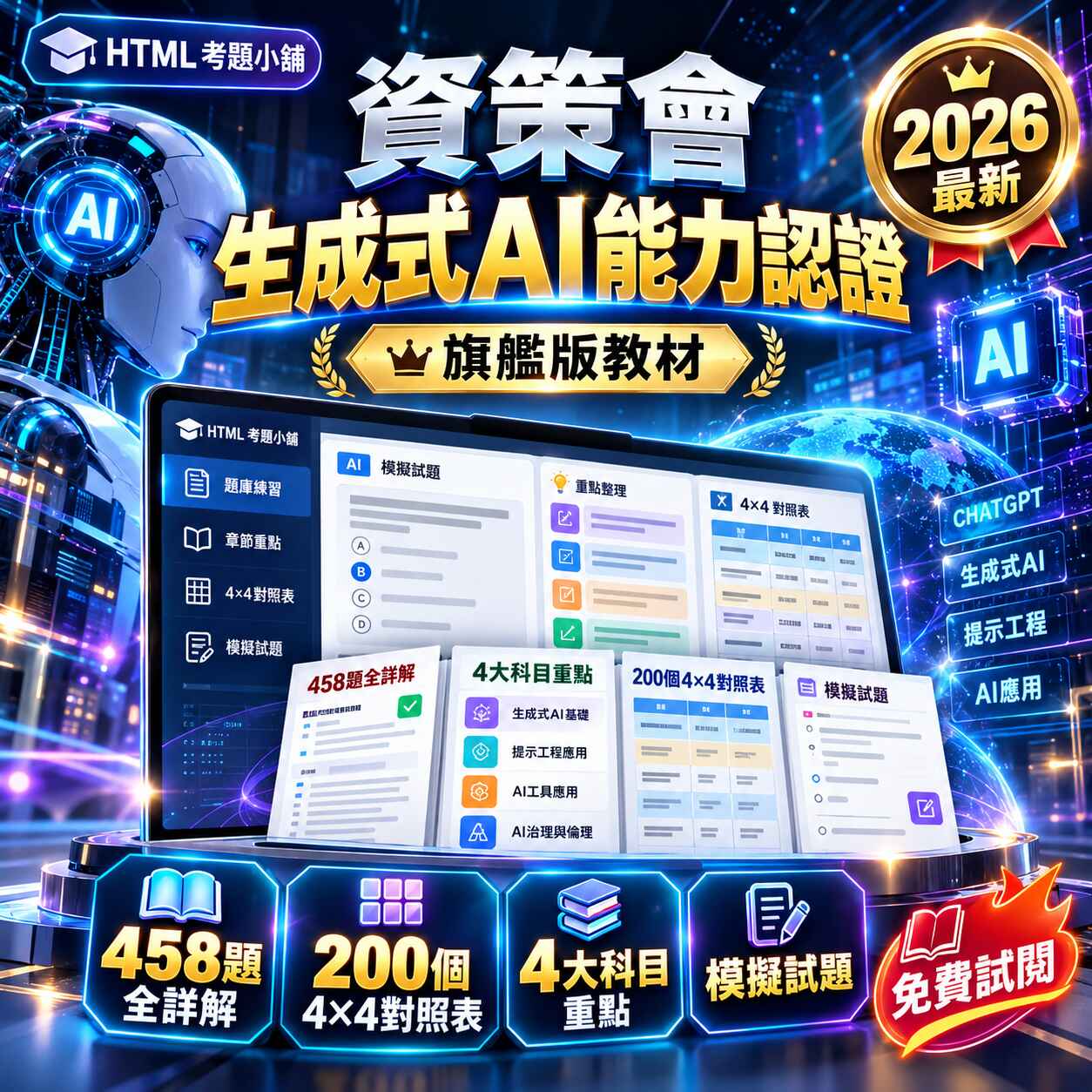 資策會 生成式AI能力認證 旗艦版教材 官方DM封面