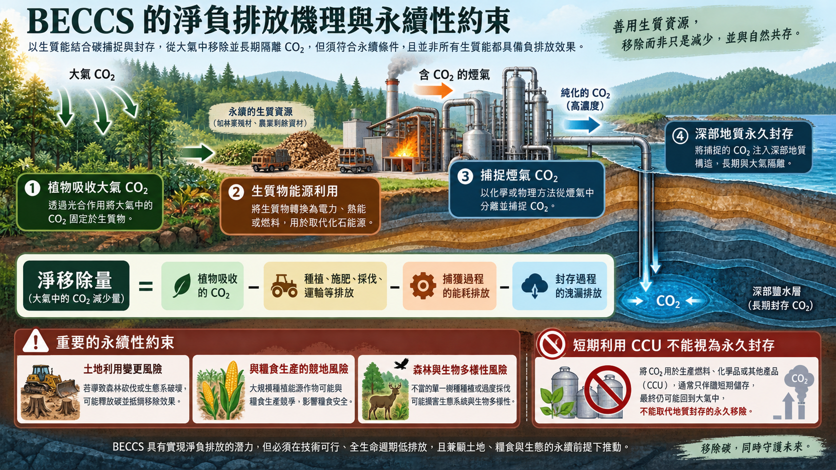 BECCS負排放機理圖解