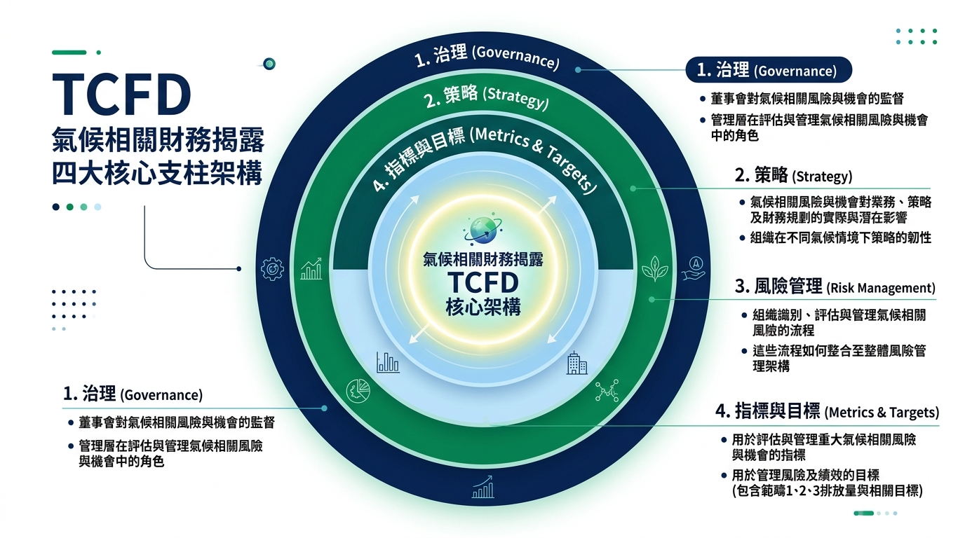 TCFD 四大支柱架構圖解